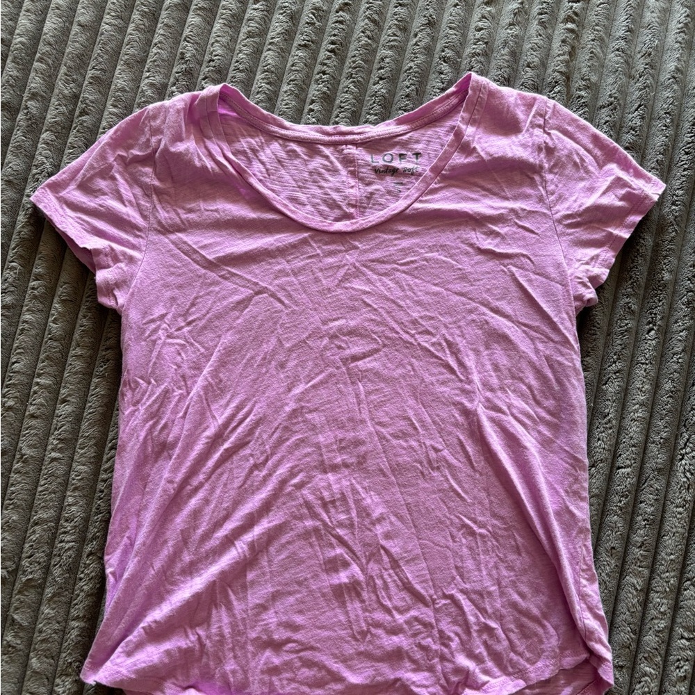 LOFT Women's Purple Top and Floral Skirt